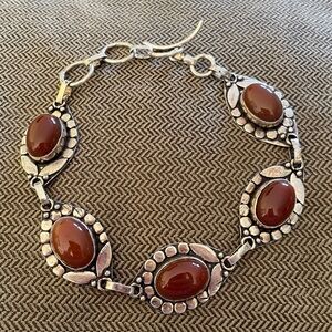 Sterling Silver Carnelian Bracelet